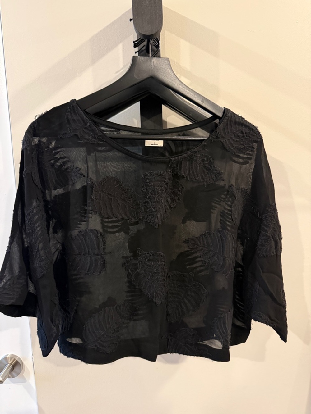 Wilfred Black Sheer Embroidered Top - Women